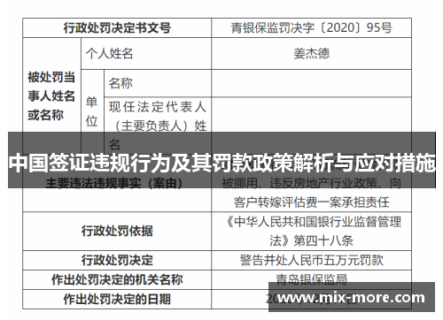 中国签证违规行为及其罚款政策解析与应对措施